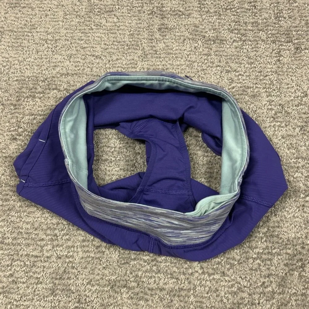 Ivivva Lululemon Speed Up Shorts Girls 12 Purple Lined Zip Pocket Drawstring